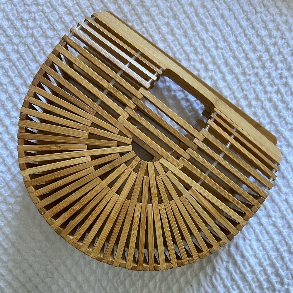 100% Bamboo Handbag – Natural Woven Summer Tote